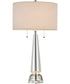 Eloise 2-Light Table Lamp Crystal/White Fabric Shade