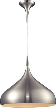 17"W Lindsey 1-Light Pendant Satin Nickel