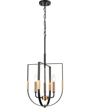 Heathrow 3-Light Pendant Matte Black/Satin Brass