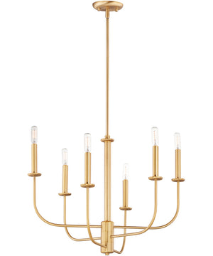 Wesley 6-Light Chandelier Satin Brass