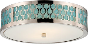 15"W Raindrop 1-Light LED Close-to-Ceiling Polished Nickel