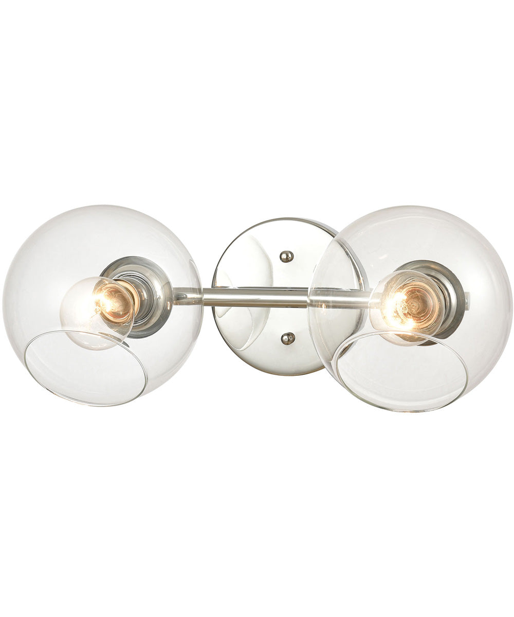 Claro 2-Light Vanity-Light Polished Chrome/Clear Glass