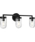 Signal 3-Light Clear Glass Coastal Bath Vanity Light Graphite