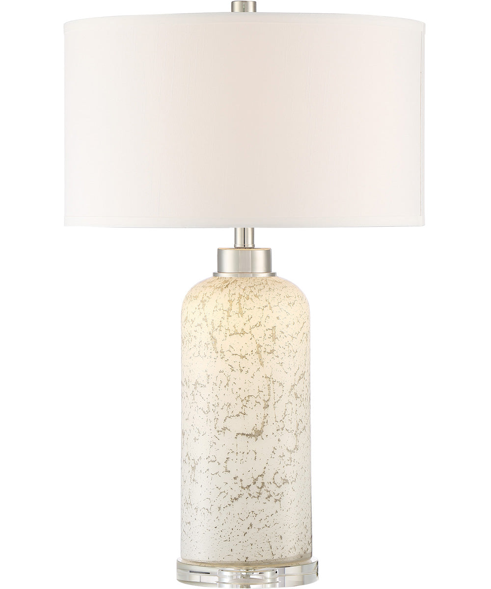 Priel 2-Light Table Lamp Mottled Glass/White Fabric