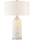 Priel 2-Light Table Lamp Mottled Glass/White Fabric