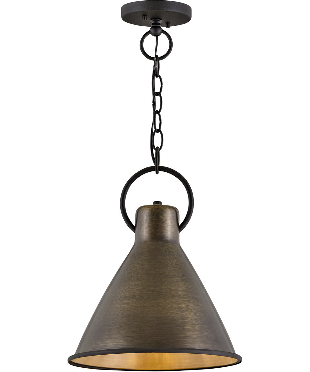 Winnie 1-Light Small Pendant in Dark Antique Brass