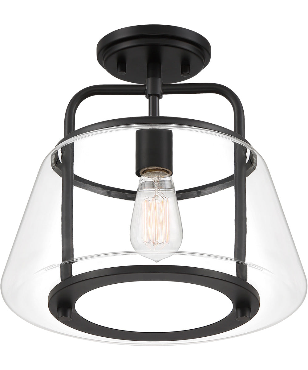 Kettle 1-light Semi Flush Mount Earth Black