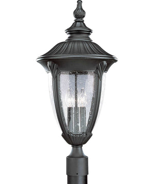 Meridian 3-Light Post Lantern Textured Black