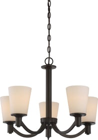 23"W Laguna 5-Light Chandelier Forest Bronze