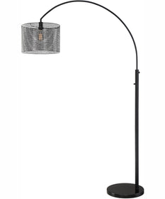 Hamilton 1-Light Arch Lamp Black/Mesh Metal Shade