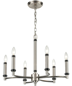 Sunsphere 6-Light Chandelier Satin Nickel/Matte Black