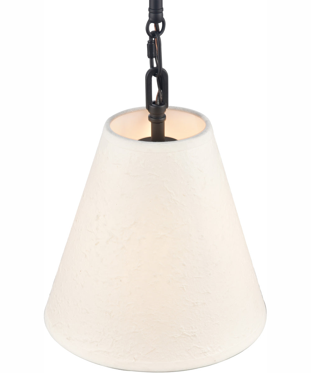 Rydell 9'' Wide 1-Light Mini Pendant - Matte Black/Parchment