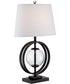 Herbert 1-Light Table Lamp Black/Clear Glass/Fabric Shade