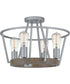 Brockton 4-light Semi Flush Mount Brushed Silver