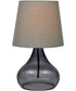 Jamie 1-Light Table Lamp Smoke Gls Body/Smoke Fabric Shade