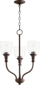 18"W Richmond 3-light Chandelier Oiled Bronze w/ Clear/Seeded