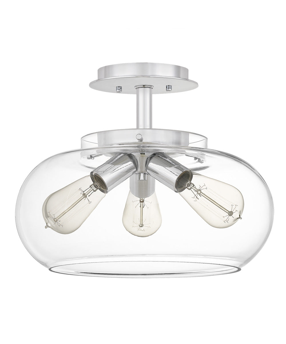 Andrews 3-light Semi Flush Mount Polished Chrome