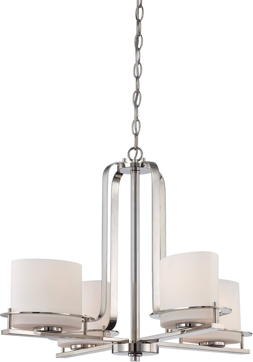 26"W Loren 4-Light Chandelier Polished Nickel