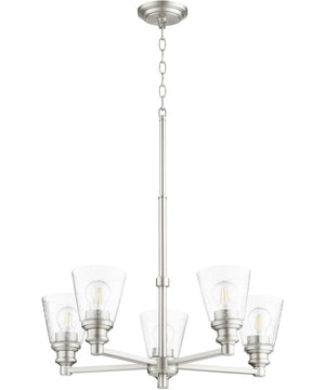 25"W Dunbar 5-light Chandelier Satin Nickel