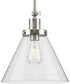 Hinton 1-Light Seeded Glass Vintage Style Hanging Pendant Light Brushed Nickel