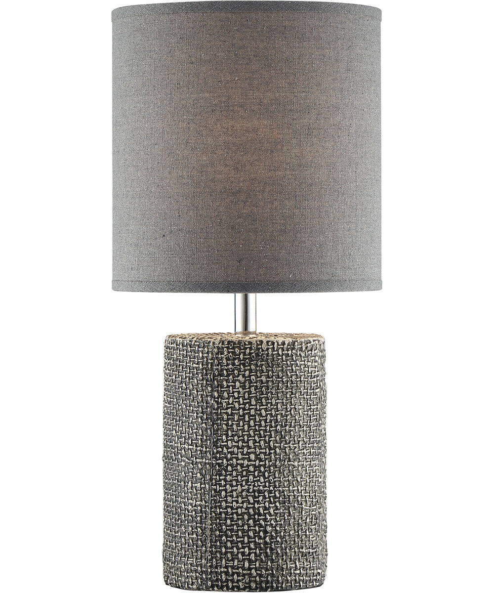 Dustin 1-Light Table Lamp Grey Ceramichrome/ Grey Fabric Shade