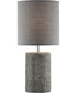 Dustin 1-Light Table Lamp Grey Ceramichrome/ Grey Fabric Shade