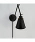 Shay 1-Light Plug In Sconce Matte Black, 6"W