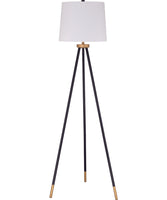 1-Light Floor Lamp Painted Black/Painted Gold