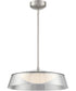 Noor 1-Light Led Pendant Lamp Brushed Nickel/Smoke Outer Glass