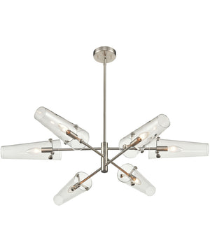 Valante 6-Light Chandelier Satin Nickel/Clear Glass