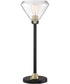 Baron 1-Light Table Lamp Black/Antique Brass/Clear Glass Shade