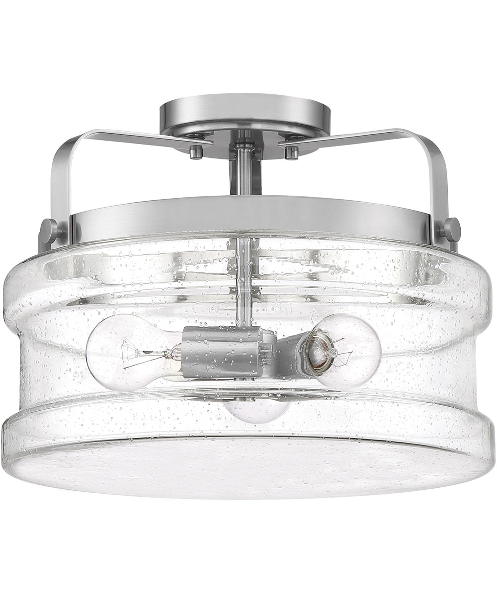 Danbury 3-light Semi Flush Mount Brushed Nickel