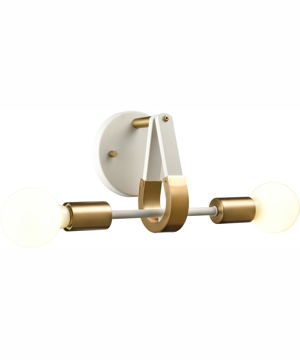 Sabine 12'' Wide 2-Light Vanity-Light - Textured White/Brushed Gold