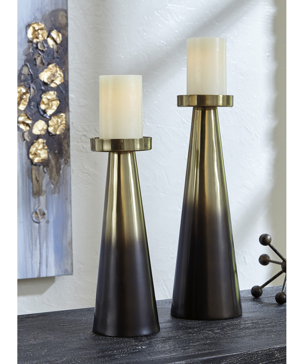 Theseus Candle Holder Set (2/CN) Gold/Brown