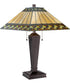 Churchill 2-Light Table Lamp Dark Brown Finished/Tiffany Shade