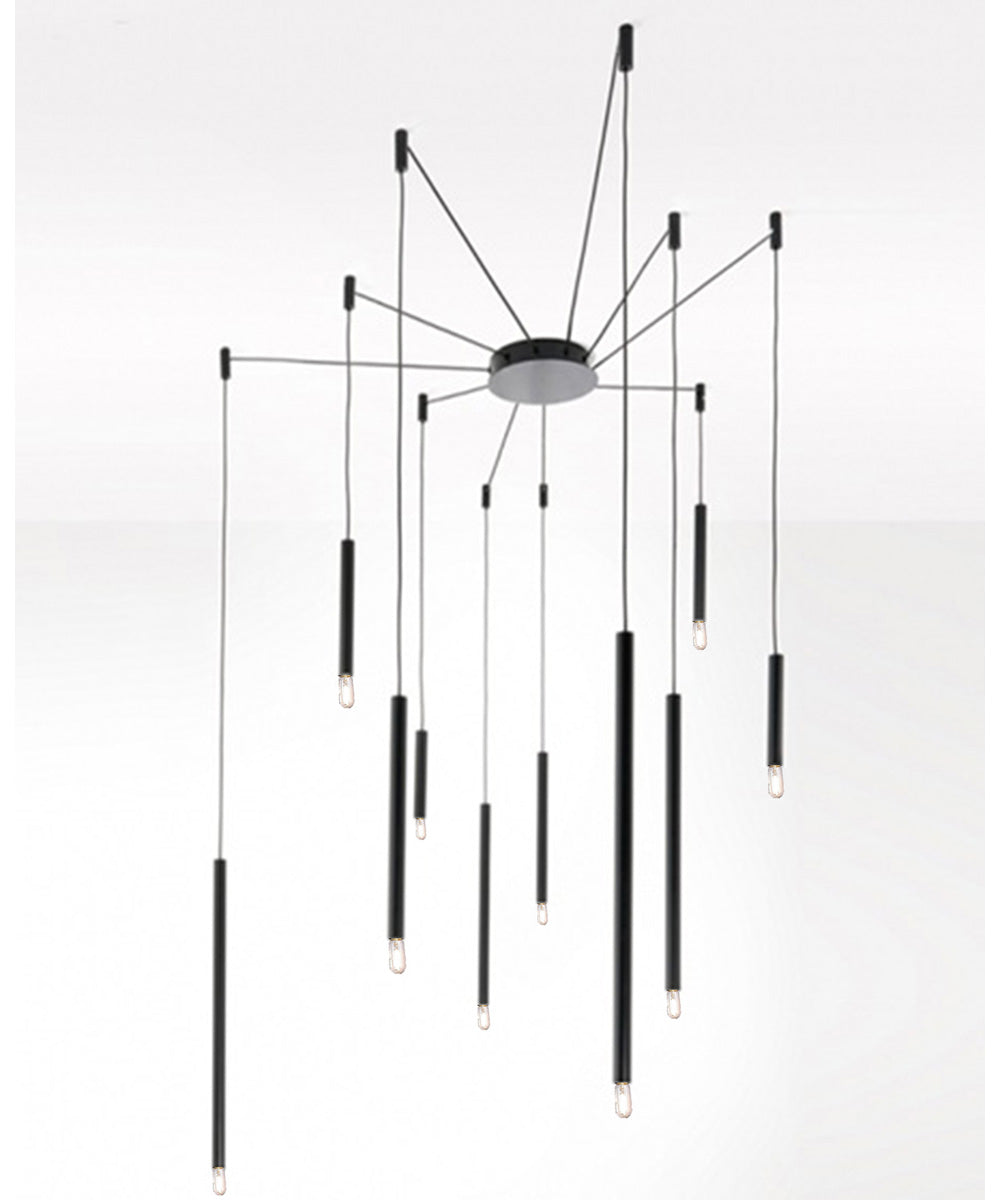 Canberra 10-Light Led 10-Light Pendant Black