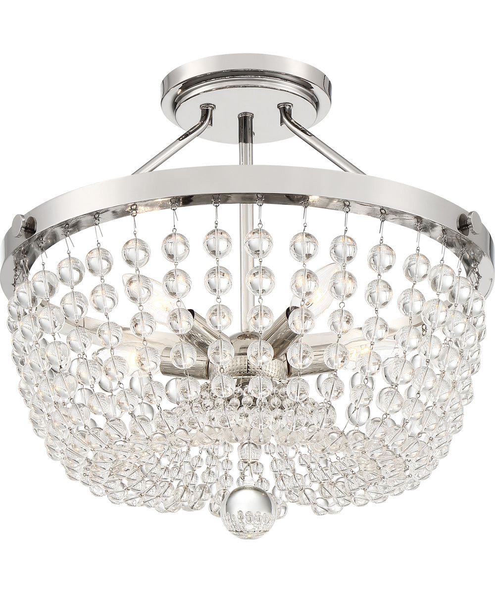 Teresa Large 5-light Semi Flush Mount Polished Nickel