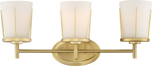 22"W Serene 3-Light Vanity & Wall Natural Brass