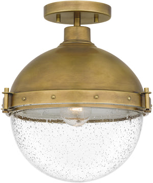 Perrine 1-light Semi Flush Mount Weathered Brass