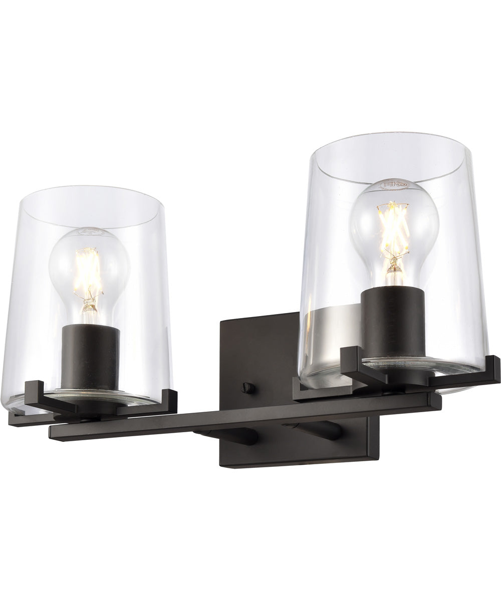 Votisse 15'' Wide 2-Light Vanity-Light - Matte Black