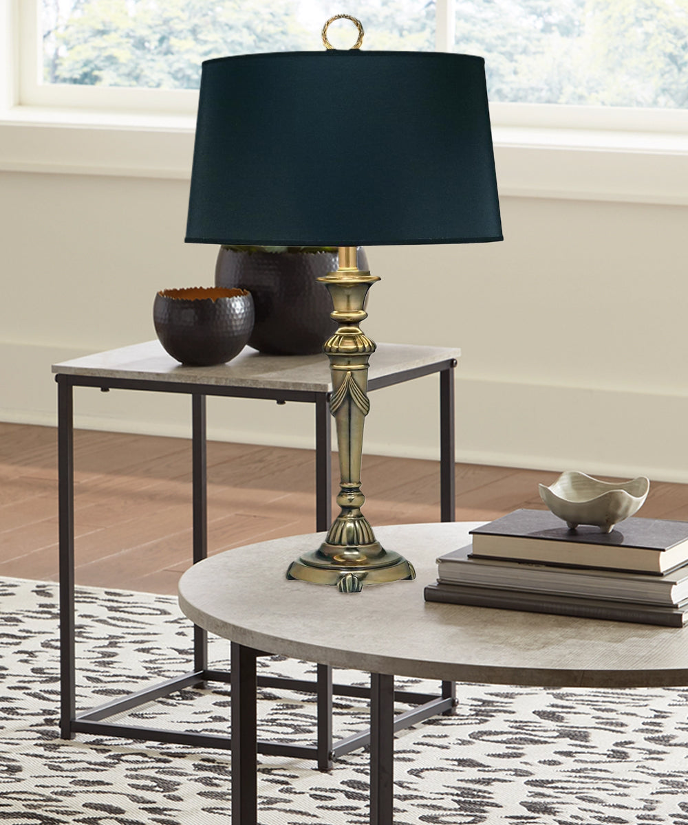 Stiffel Opaque Black Burnished Brass Table Lamp