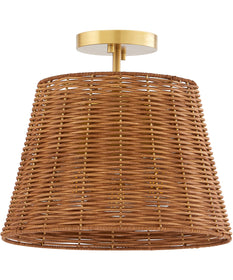 3-light Semi-Flush Mount Aged Brass