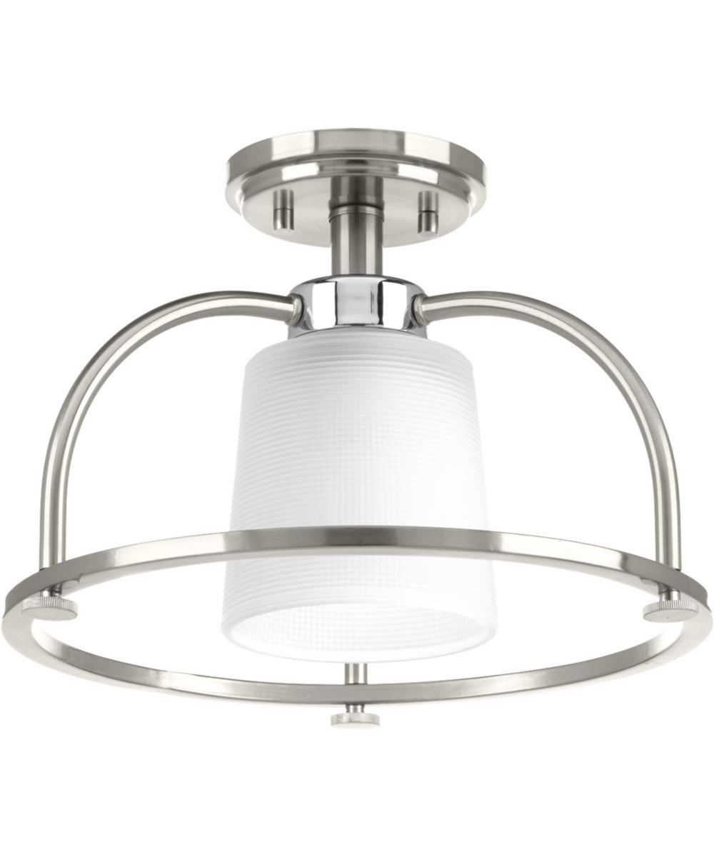 West Village 13-1/2" 1-Light Semi-Flush Convertible Brushed Nickel