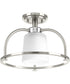 West Village 13-1/2" 1-Light Semi-Flush Convertible Brushed Nickel