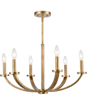 Erindale 6-Light Chandelier Natural Brass