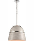 Davina 18'' Wide 3-Light Pendant - Polished Nickel/Sunbleached Oak