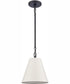 Rydell 9'' Wide 1-Light Mini Pendant - Matte Black/Parchment