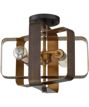 Linked 2-Light Semi Flush Aged Bronze Brushed