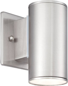 6"H Barrow LED Light Outdoor Wall  Lantern Satin Platinum