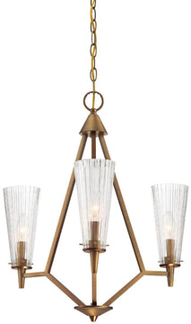 21"W Montelena 3-Light Chandelier Old Satin Brass